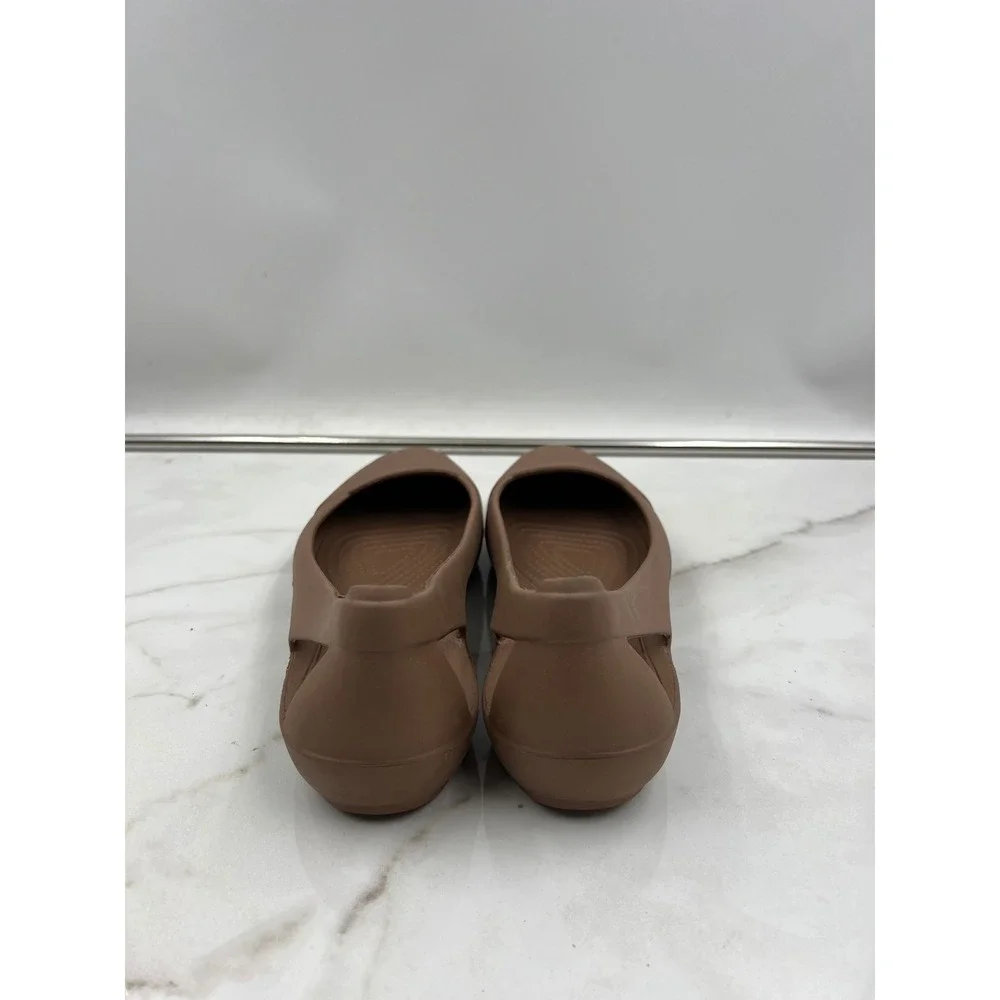 Crocs Sienna Flats Sz 9 Brown Tan Squared Toe Ballet Flats Women 202811 - Picture 3 of 12